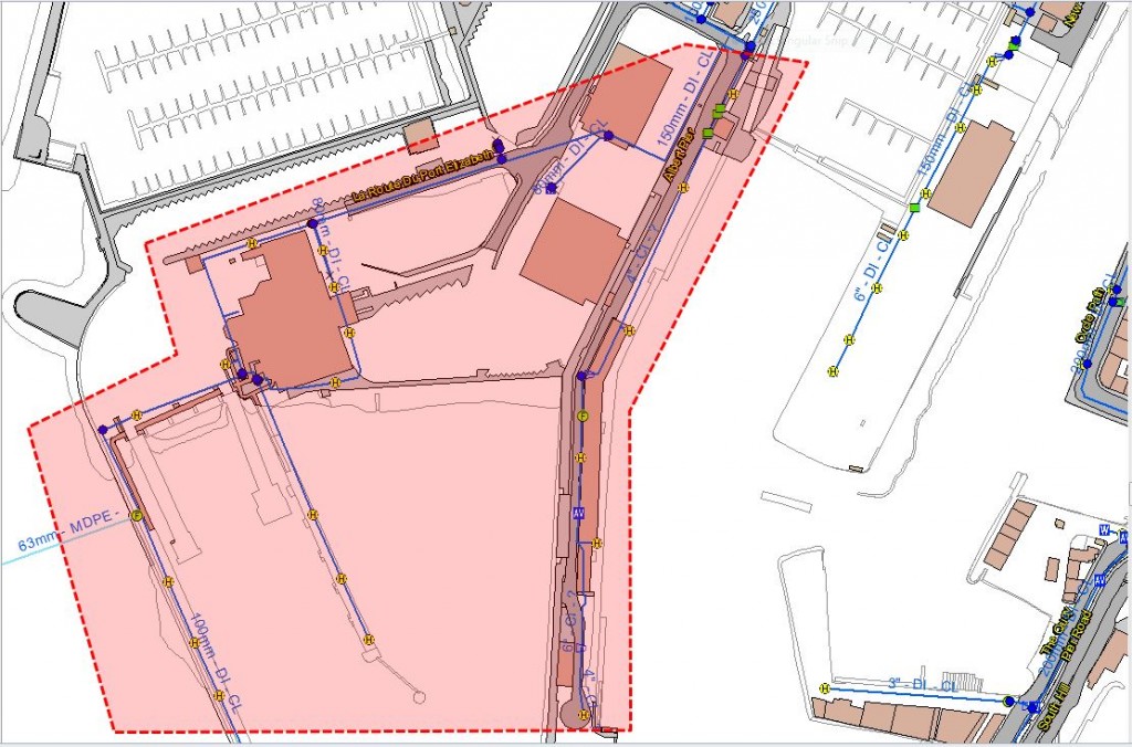 Area where JW will be working on 12th January 2015 